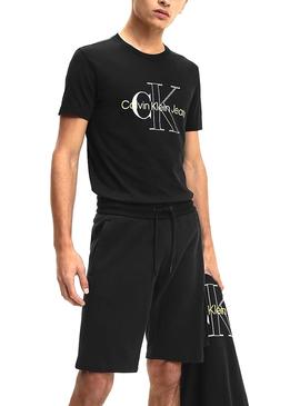 Camiseta Calvin Klein Two Tone Monogram Negra