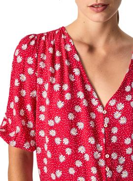 Top Pepe Jeans Lorena Estampado Flores Rojo Mujer