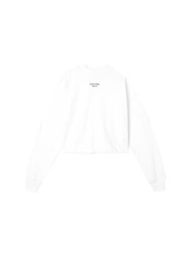 Sudadera Calvin Klein Stacked Logo Blanca Mujer