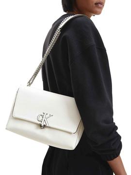Bolso Calvin Klein Minimal Monogram Blanco Mujer