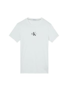 Camiseta Calvin Klein Monogram Logo Blanca Hombre