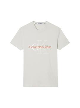 Camiseta Calvin Klein Two Tone Monogram Beige