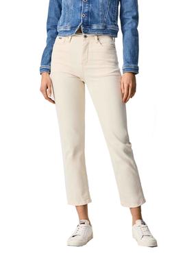 Pantalon Vaquero Pepe Jeans Dion Beige para Mujer