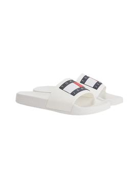 Chanclas Tommy Jeans Flag Beige para Mujer
