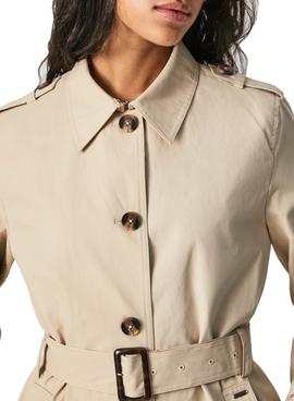 Gabardina Pepe Jeans Fantine Beige para Mujer