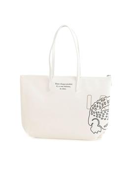 Bolso Lacoste Shopping Print Blanco para Mujer