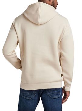 Sudadera G-Star Premium Core Beige para Hombre