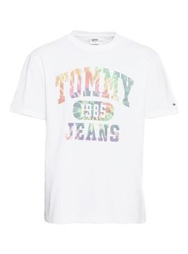 Camiseta Tommy Jeans Tie Dye Blanca para Hombre