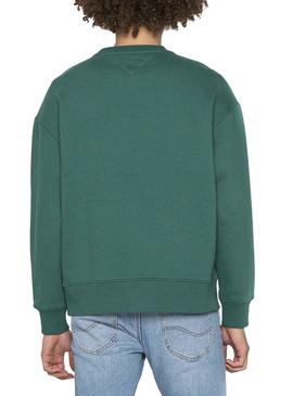Sudadera Tommy Jeans Signature Crew Verde Hombre