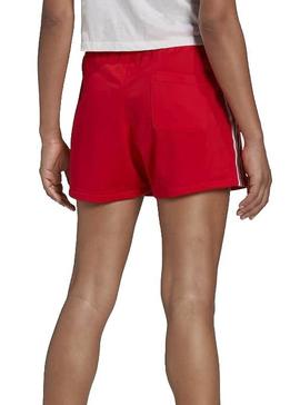 Short Adidas 3 Stripes Rojo para Mujer
