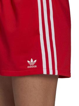 Short Adidas 3 Stripes Rojo para Mujer