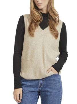 Chaleco Vila Viril Knit Camel para Mujer