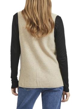 Chaleco Vila Viril Knit Camel para Mujer