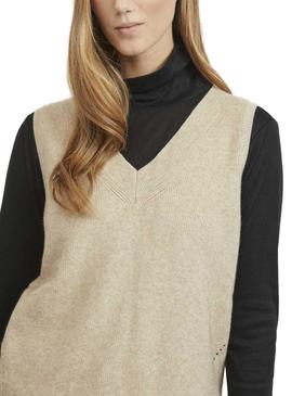 Chaleco Vila Viril Knit Camel para Mujer