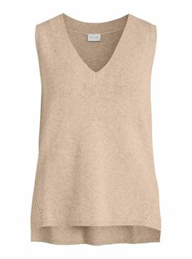 Chaleco Vila Viril Knit Camel para Mujer