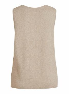 Chaleco Vila Viril Knit Camel para Mujer