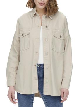 Sobrecamisa Only Rey Life Beige para Mujer