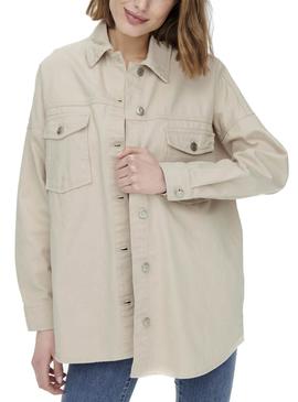 Sobrecamisa Only Rey Life Beige para Mujer