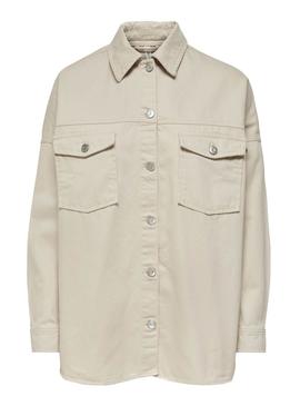 Sobrecamisa Only Rey Life Beige para Mujer