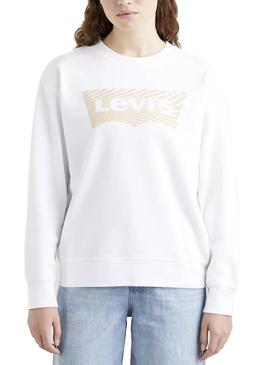 Sudadera Levis Graphic Standard Blanca para Mujer