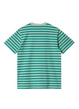 Camiseta Carhartt Scotty Pocket Rayas Verde Hombre