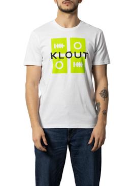 Camiseta Klout Puzzle Neon Blanca Hombre y Mujer