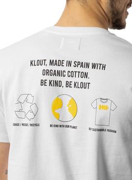 Camiseta Klout Recycle Blanca para Hombre y Mujer