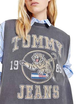 Vestido Tommy Jeans Vintage College Midi Negro