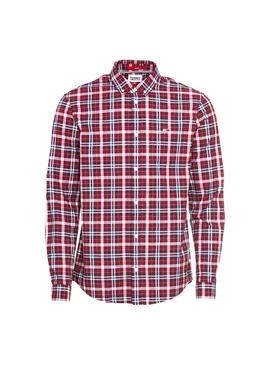 Camisa Tommy Jeans Essential Poplin Check Hombre