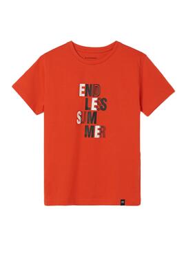 Camiseta Mayoral Basica Letras Naranja para Niño