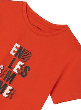 Camiseta Mayoral Basica Letras Naranja para Niño