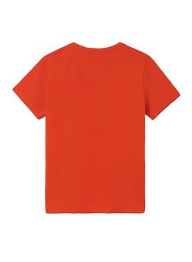 Camiseta Mayoral Basica Letras Naranja para Niño