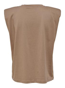 Camiseta Only Amy Padded Marron para Mujer