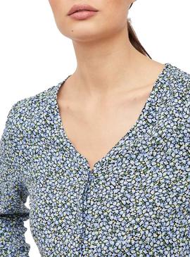 Camisa Vila Vipaya Cuello V Estampada para Mujer