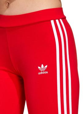 Mallas Adidas Classics 3 Stripes Rojas para Mujer