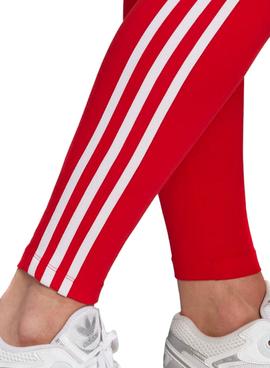 Mallas Adidas Classics 3 Stripes Rojas para Mujer
