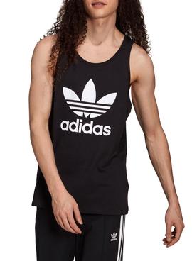 Camiseta Adidas Sin Mangas Trefoil Negra Hombre