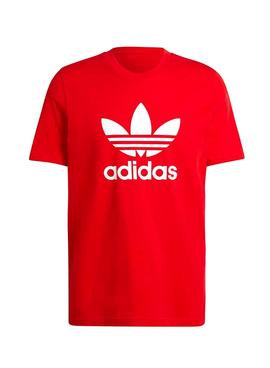 Camiseta Adidas Trefoil Logo Roja para Hombre