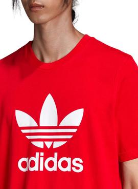 Camiseta Adidas Trefoil Logo Roja para Hombre