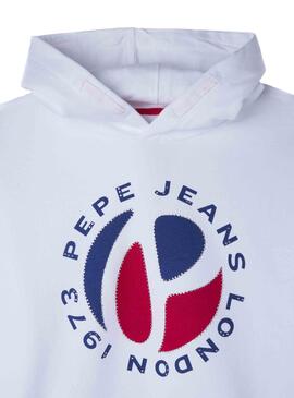 Sudadera Pepe Jeans Garnet Logo Blanca para Niña