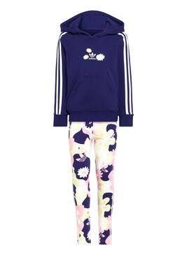 Conjunto Adidas Sudadera y Mallas Flores para Niña
