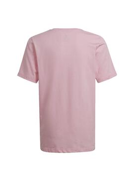 Camiseta Adidas Logo Flores Rosa para Niña