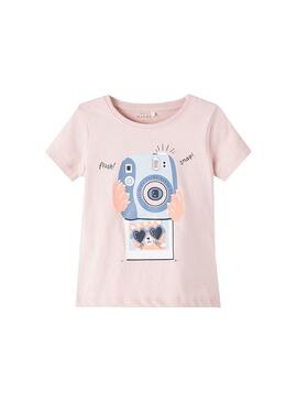 Camiseta Name It Veen Camara Fotos Rosa para Niña