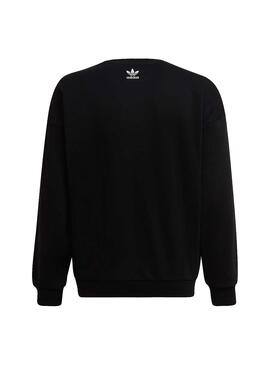 Sudadera Adidas Crew Graphic Negra para Niña