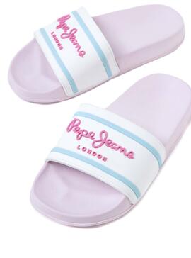 Chanclas Pepe Jeans Slider Logo Rosa para Niña