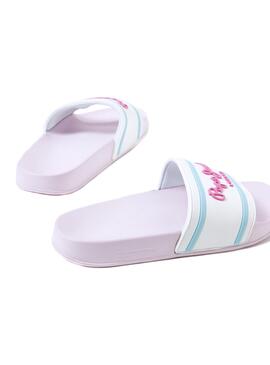 Chanclas Pepe Jeans Slider Logo Rosa para Niña