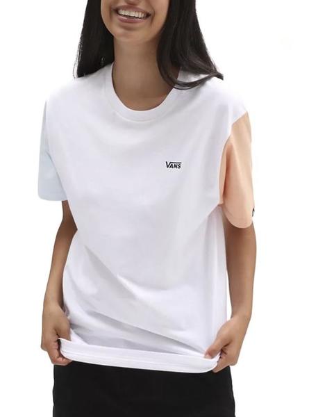 Camiseta Chest Colorblock Blanca para Mujer