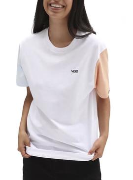 Camiseta Vans Chest Colorblock Blanca para Mujer