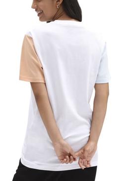 Camiseta Vans Chest Colorblock Blanca para Mujer