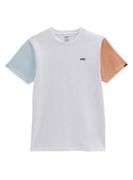 Camiseta Vans Chest Colorblock Blanca para Mujer